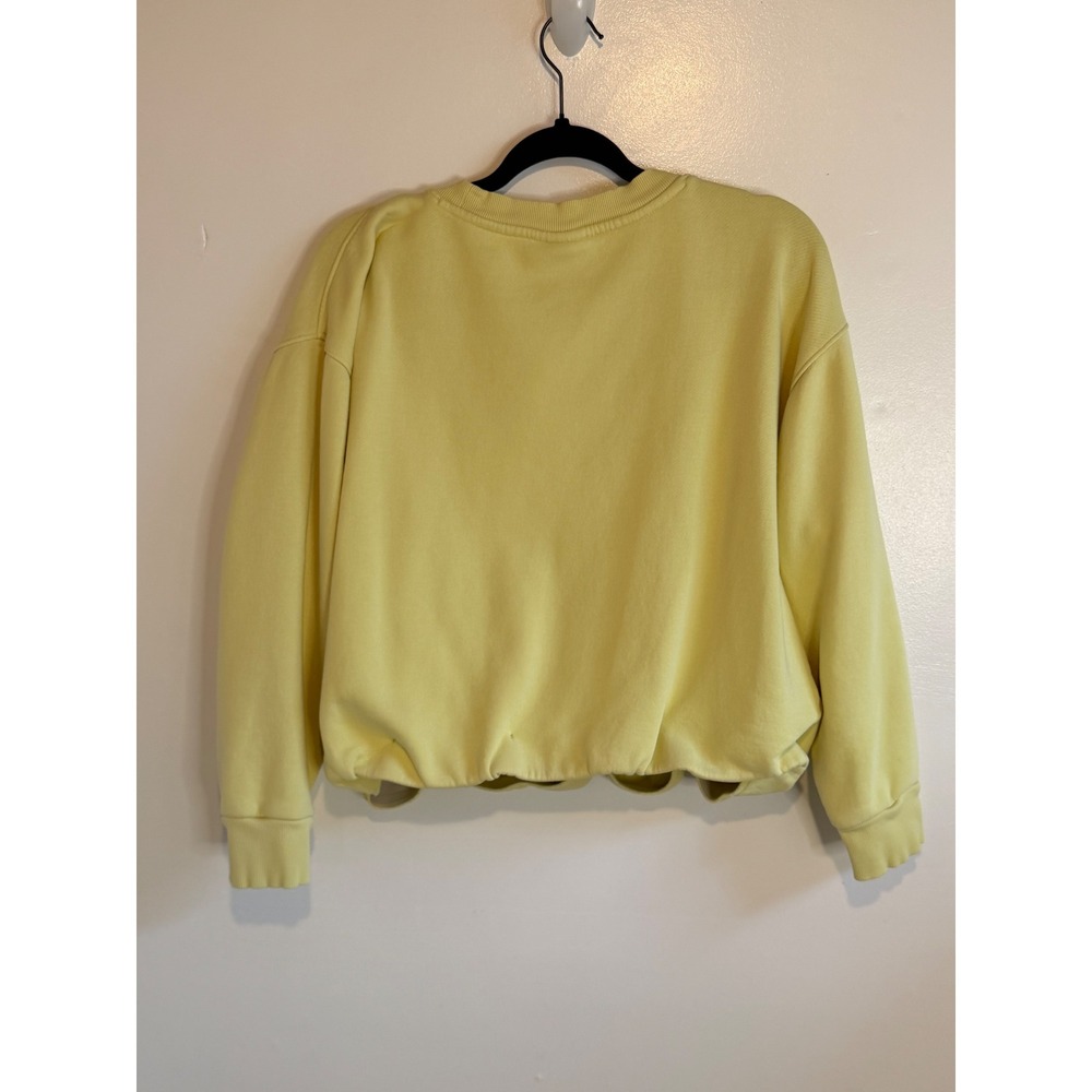 Universal Thread Sweatshirt Women XL Bright Lemon Lime Crewneck Bubble Hem - Picture 3 of 8